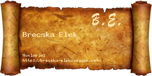 Brecska Elek névjegykártya
