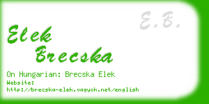elek brecska business card